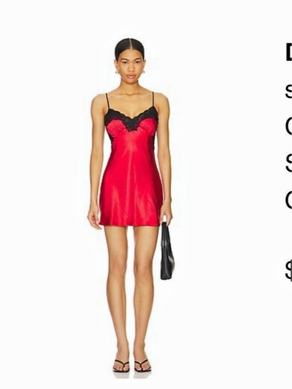 Revolve superdown red silk dress with lace trim never worn